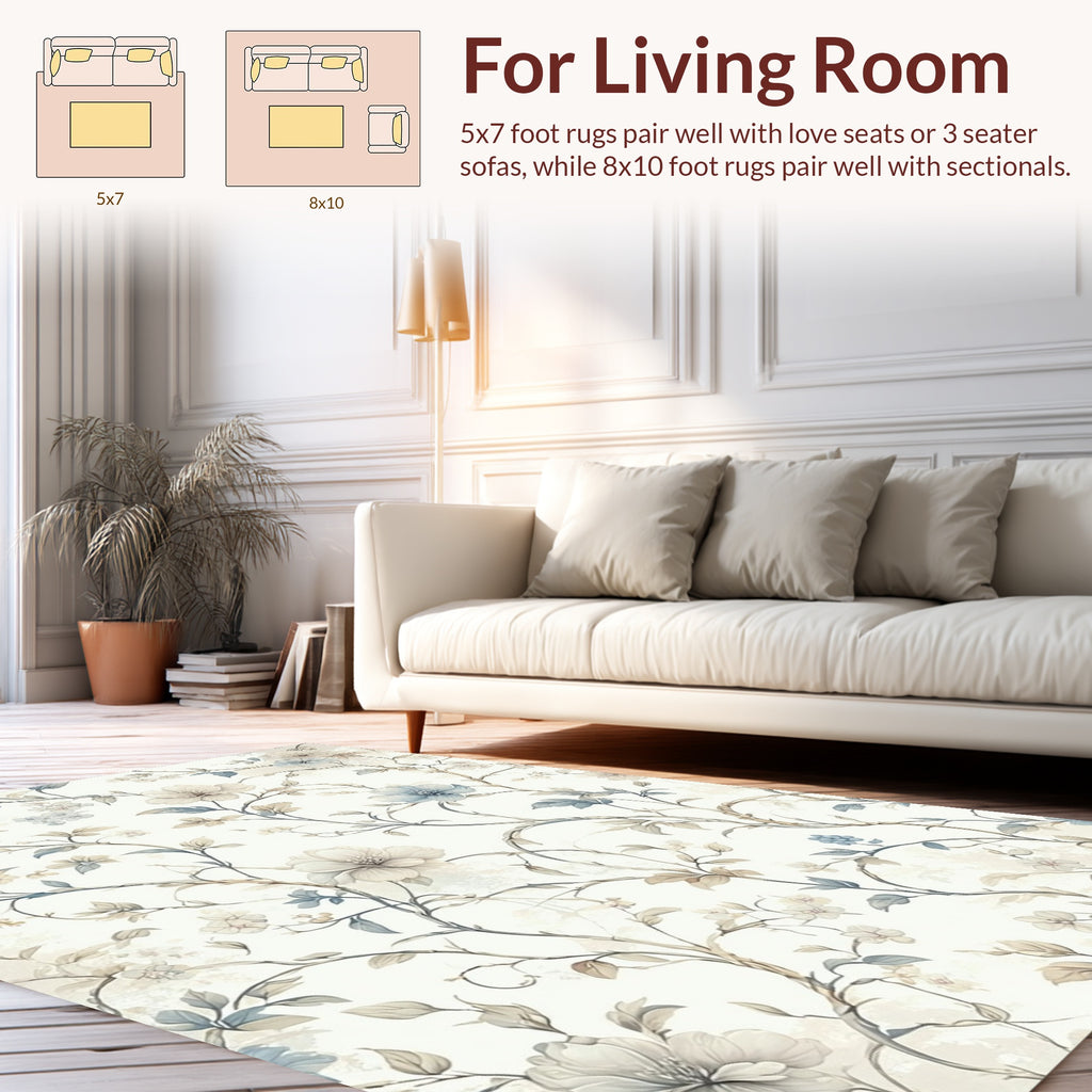 Vintage Floral Vine Pattern Rug