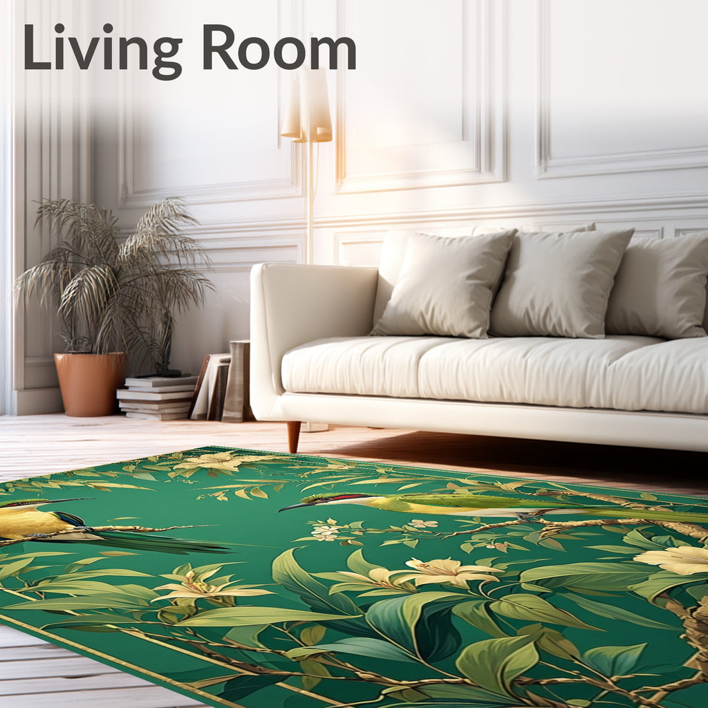 Tropical Birds and Botanical Design Rug
