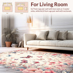 Whimsical Butterflies Floral Garden Design Rug