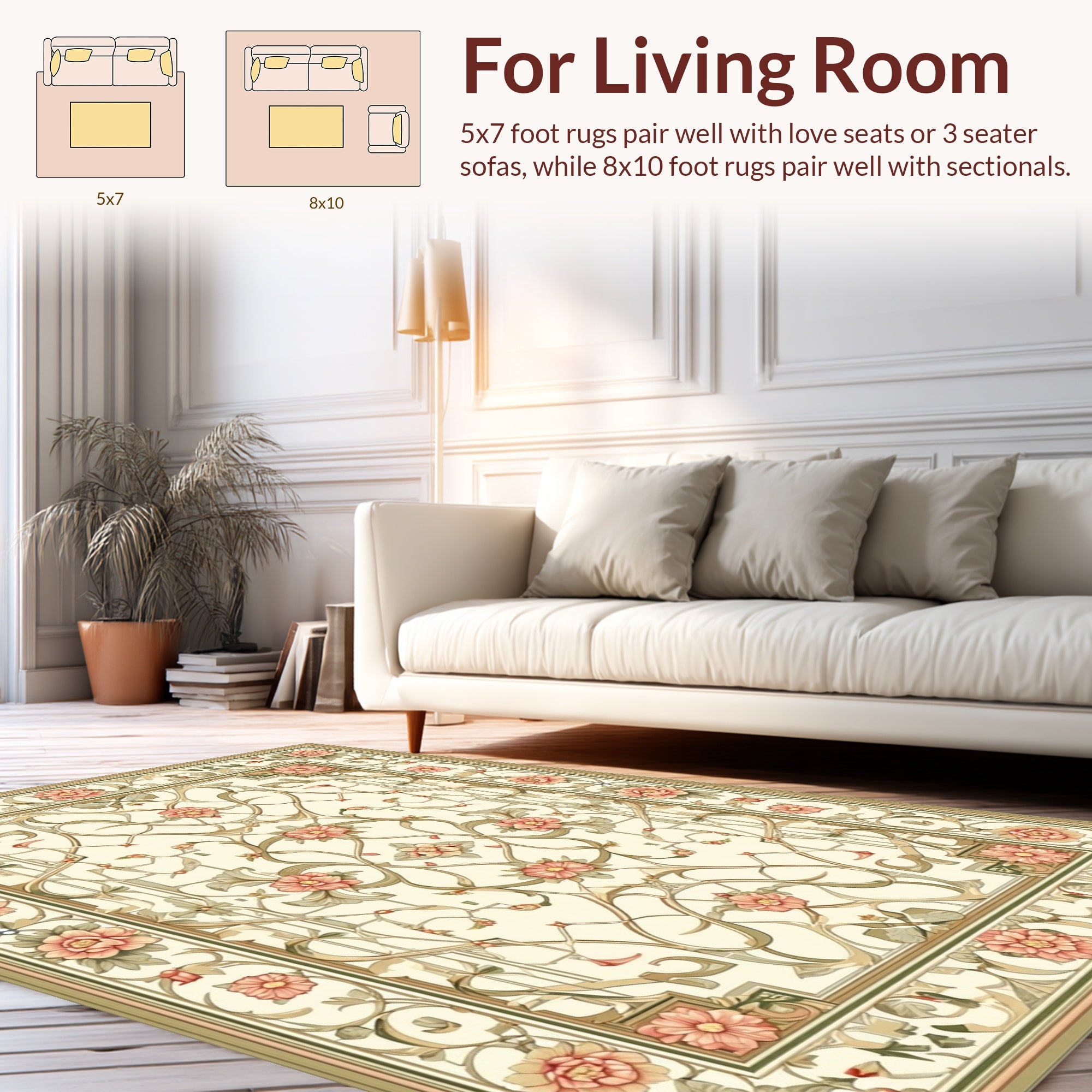 Floral Lattice Inlaid Elegant Pattern Rug
