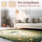 Dragonfly Border Garden Floral Pattern Rug