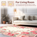Vintage Pink Floral Branches Rug