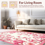 Whimsical Pink Blossom Floral Design Rug