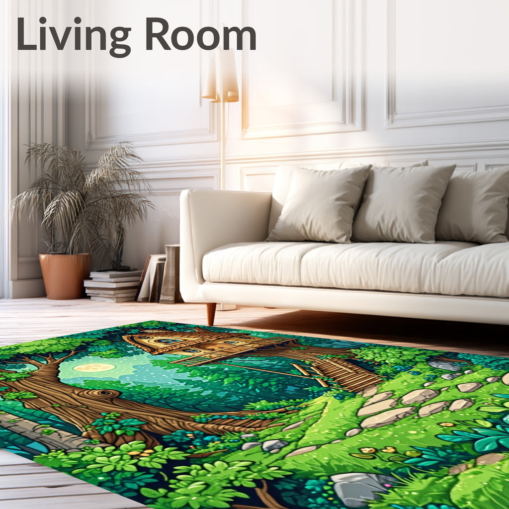 Enchanted Forest Treehouse Whimsical Rug