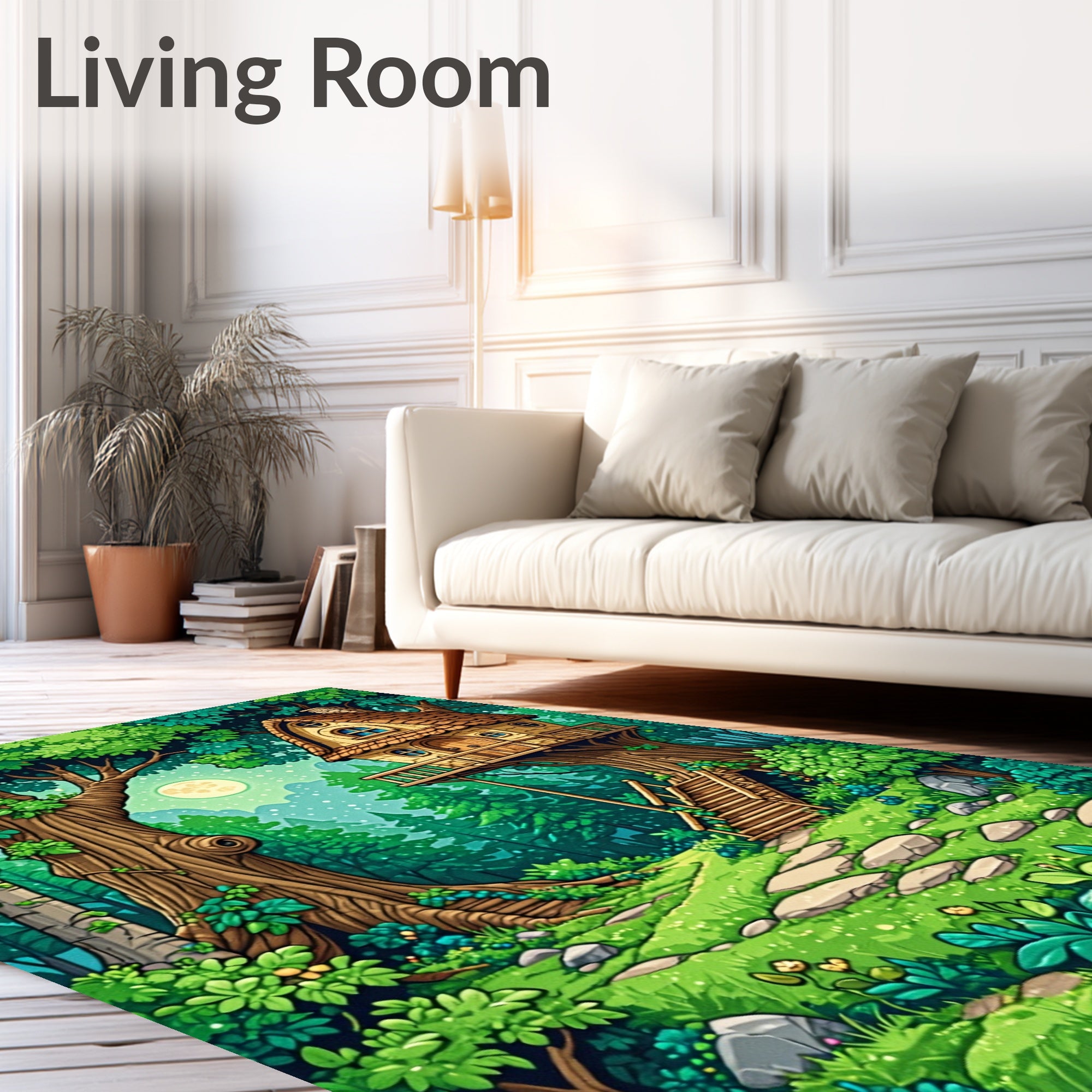 Enchanted Forest Treehouse Whimsical Rug