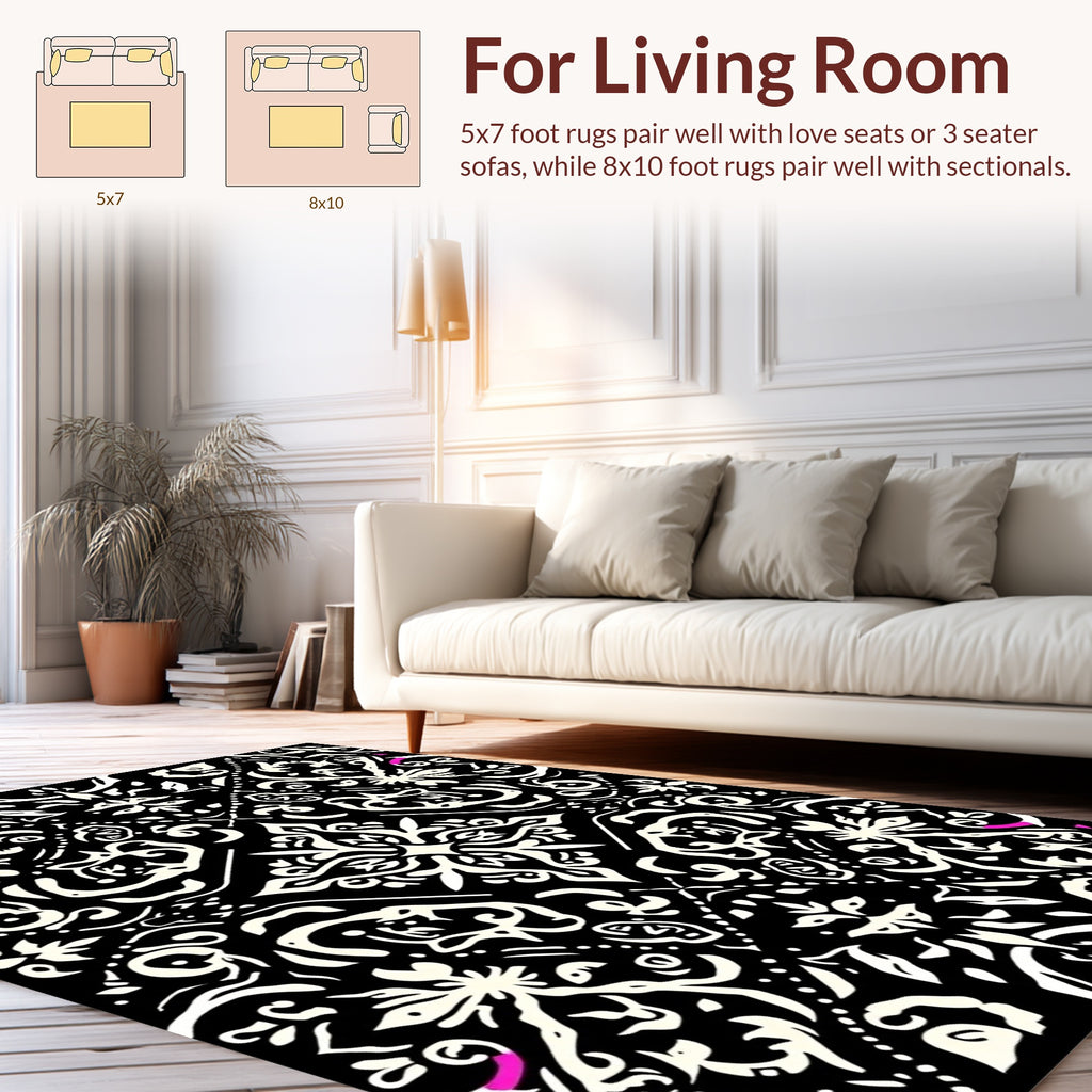 Ornate Swirl Baroque Pattern Rug