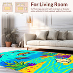Colorful Sea Turtle Aquatic Pattern Rug
