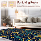 Golden Tiger Floral Vines Rug