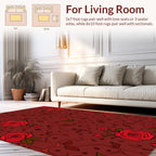 Vibrant Rose Vine Pattern Rug