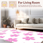 Pink Cherry Blossom Floral Pattern Rug