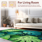 Lush Green Leaf Tropical Pattern Rug