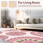 Pink Floral Mandala Pattern Rug