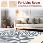 Wavy Blue Stripes Pattern Rug