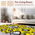 Bold Blossom and Leaf Pattern Rug