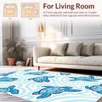 Blue Turtle Wavy Pattern Rug