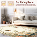 Lush Garden Bird Floral Pattern Rug