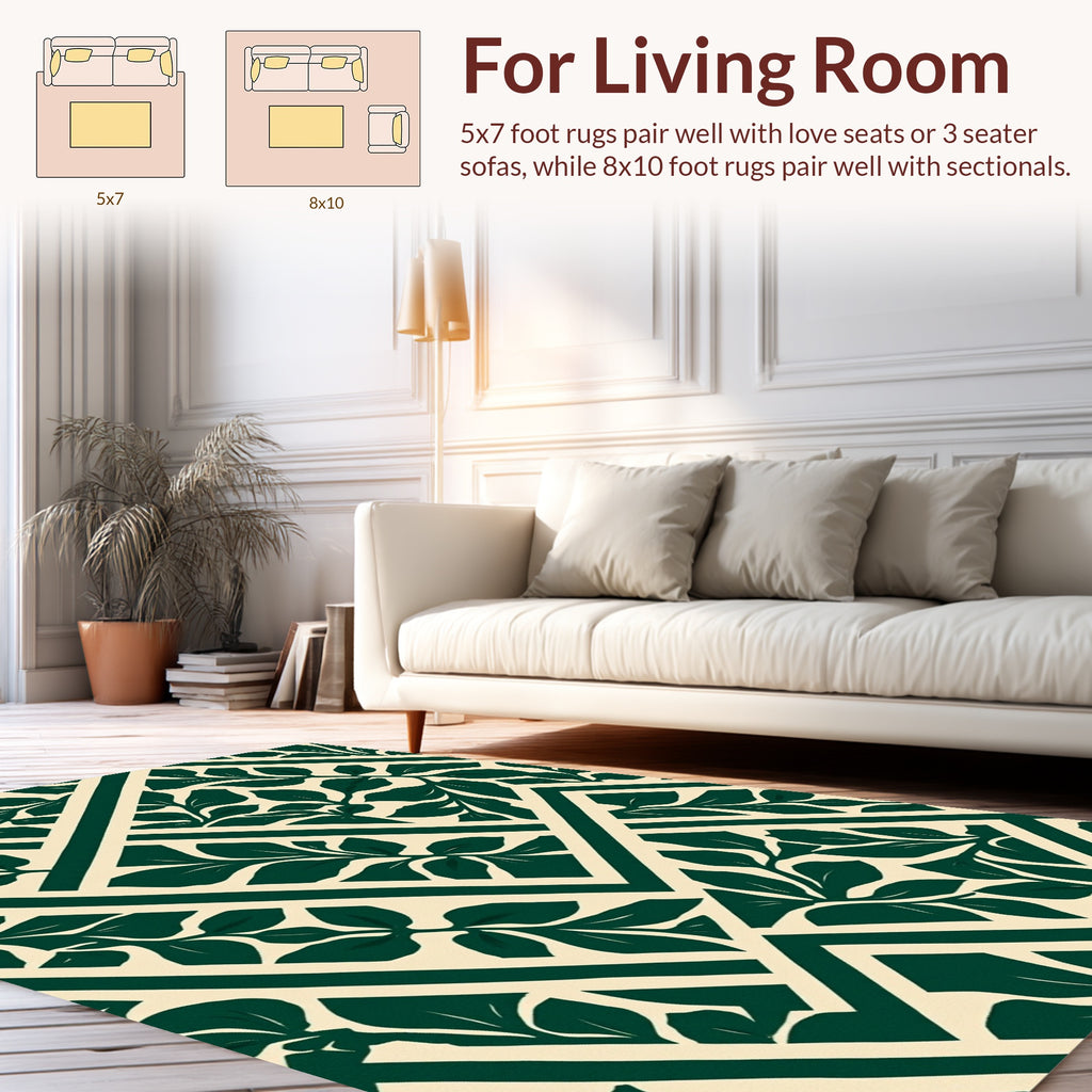 Botanical Lattice Pattern Rug