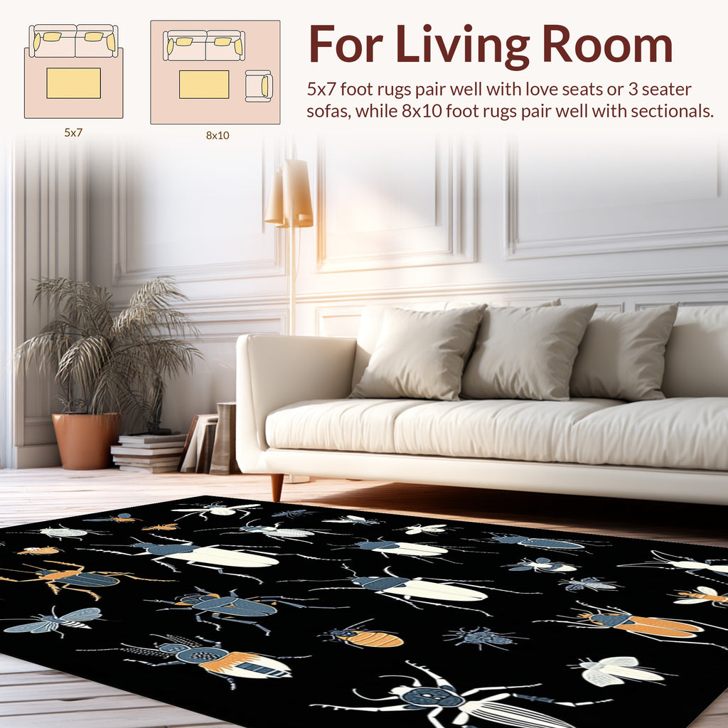 Insect Collection Pattern Rug