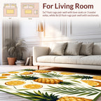 Tropical Pineapple Orange Leaf Pattern Rug