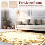 Elegant Floral Butterfly Gold Border Rug