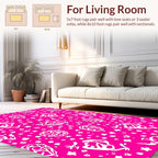 Abstract Figure Pink White Pattern Rug