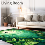 Tropical Forest Birds and Lush Foliage Rug