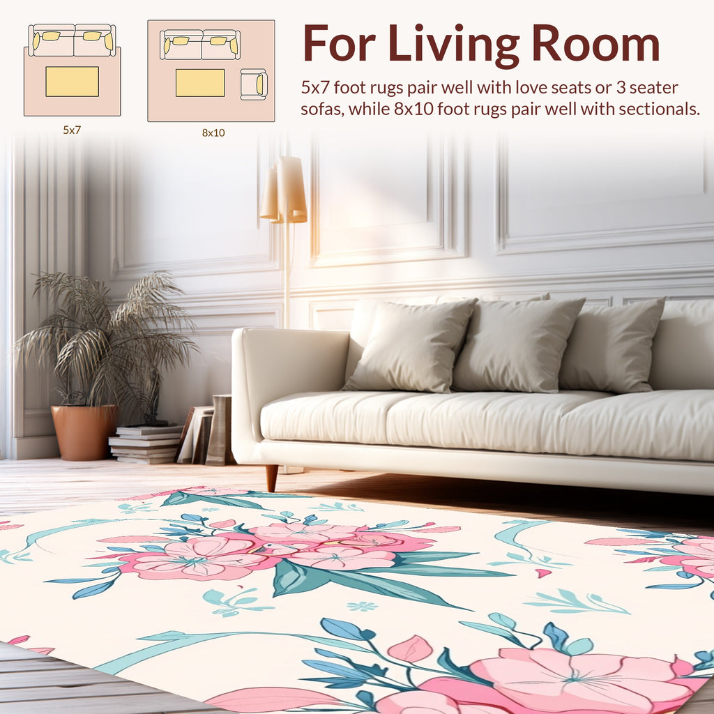 Soft Floral Garden Pattern Rug
