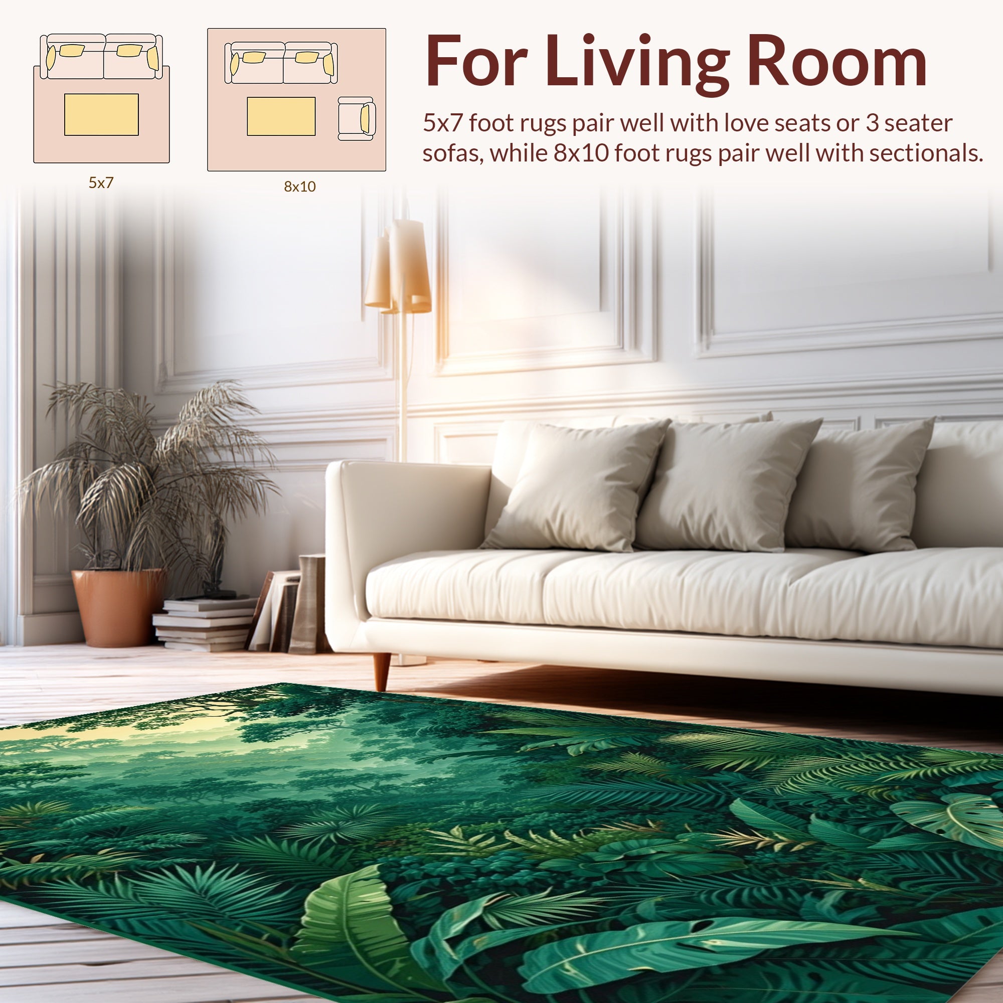 Lush Jungle Lush Foliage Pattern Rug