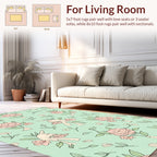 Whimsical Floral Unicorn Pattern Art Rug