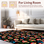 Whimsical Mushroom Forest Pattern Rug
