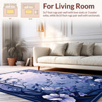 Floral Whimsy Cloud Blue Pattern Design Rug