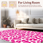 Bold Pink Abstract Floral Pattern Rug