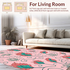 Feather Floral Swirl Pattern Design Rug
