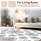Ornate Grey Floral Pattern Rug