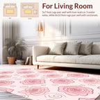 Pink Rose Vine Pattern Rug