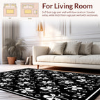 Floral Sprig Pattern With Swirl Accents Rug