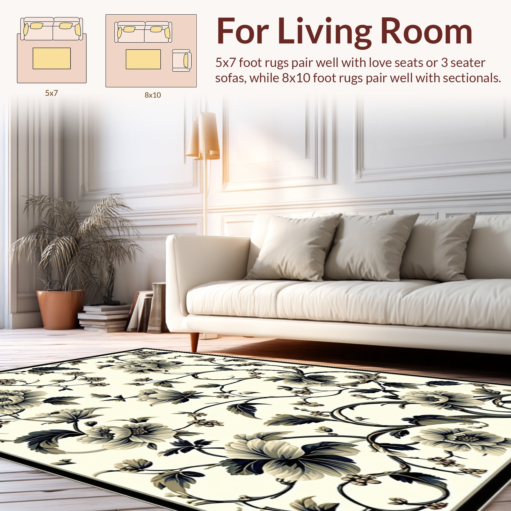 Classic Floral Vine Pattern Rug