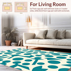 Teal Abstract Geometric Pattern Rug