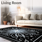 Celestial Sunburst Black Star Rug