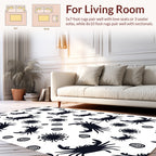 Whimsical Black Crab Pattern Rug