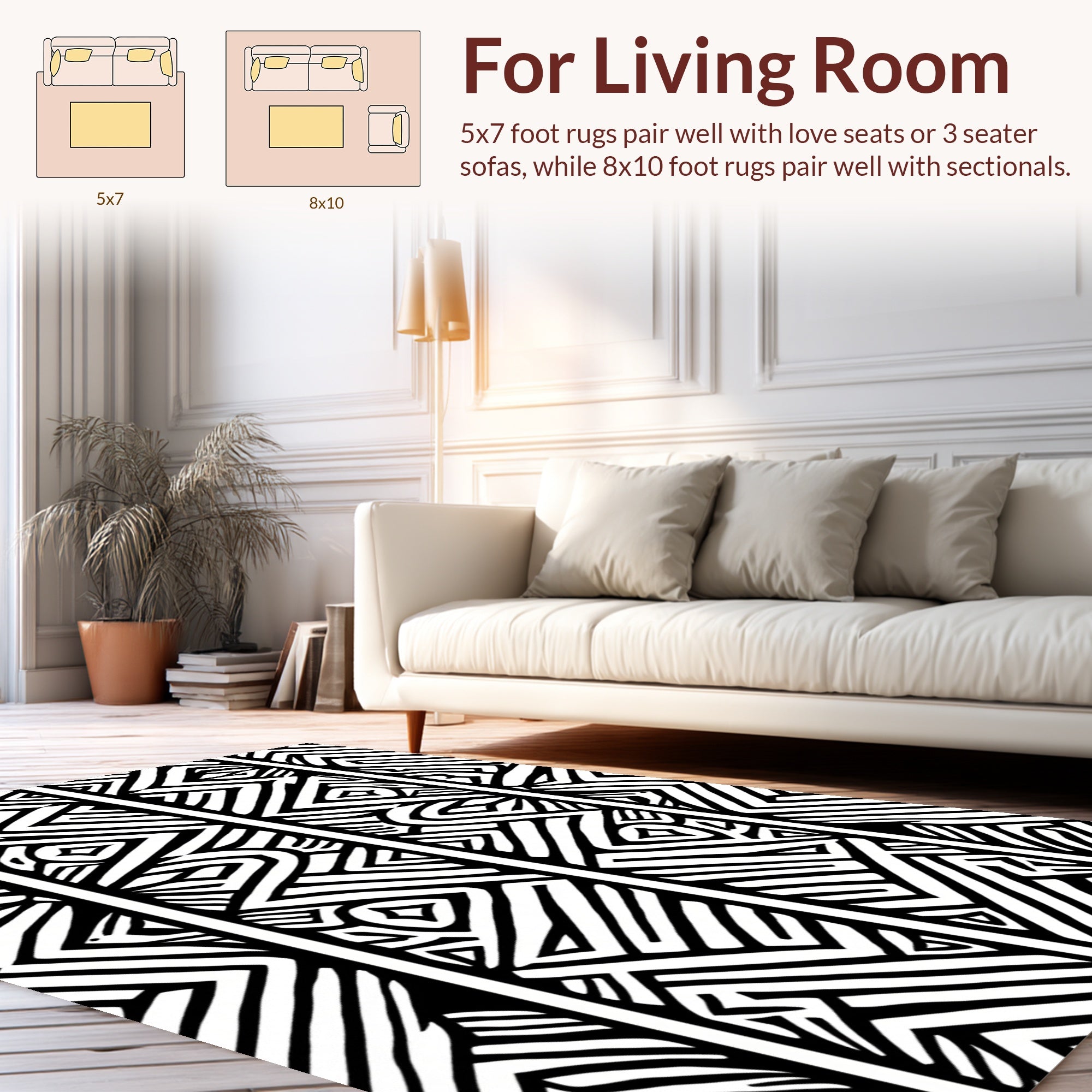 Abstract Stripe Diamond Pattern Rug