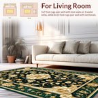 Intricate Floral Pattern With Gold Accents Rug