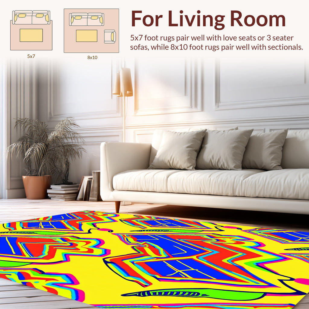 Abstract Geometric Bright Bold Shapes Rug