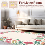 Whimsical Floral Border Design Rug
