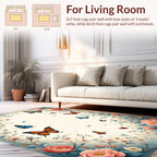 Whimsical Butterflies Floral Garden Rug