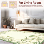 Vine Scroll Botanical Border Pattern Rug
