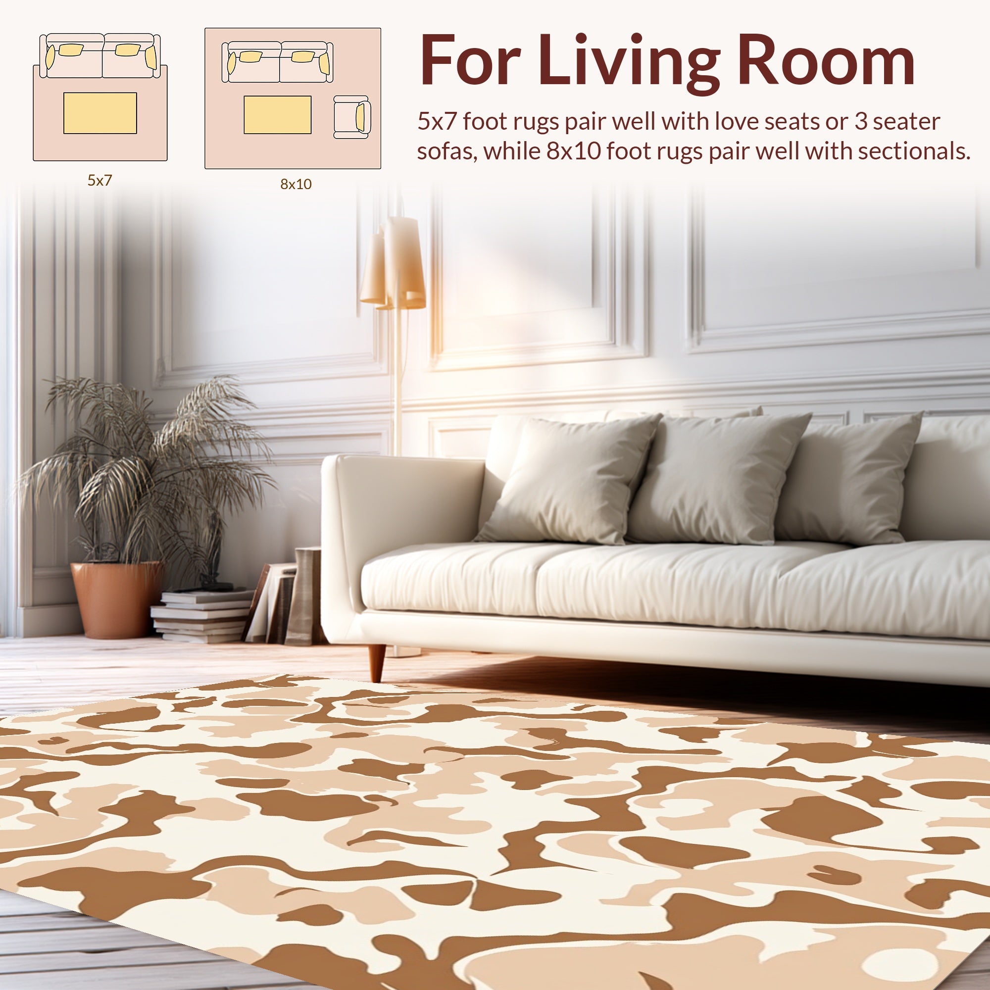 Camouflage Desert Abstract Organic Pattern Rug