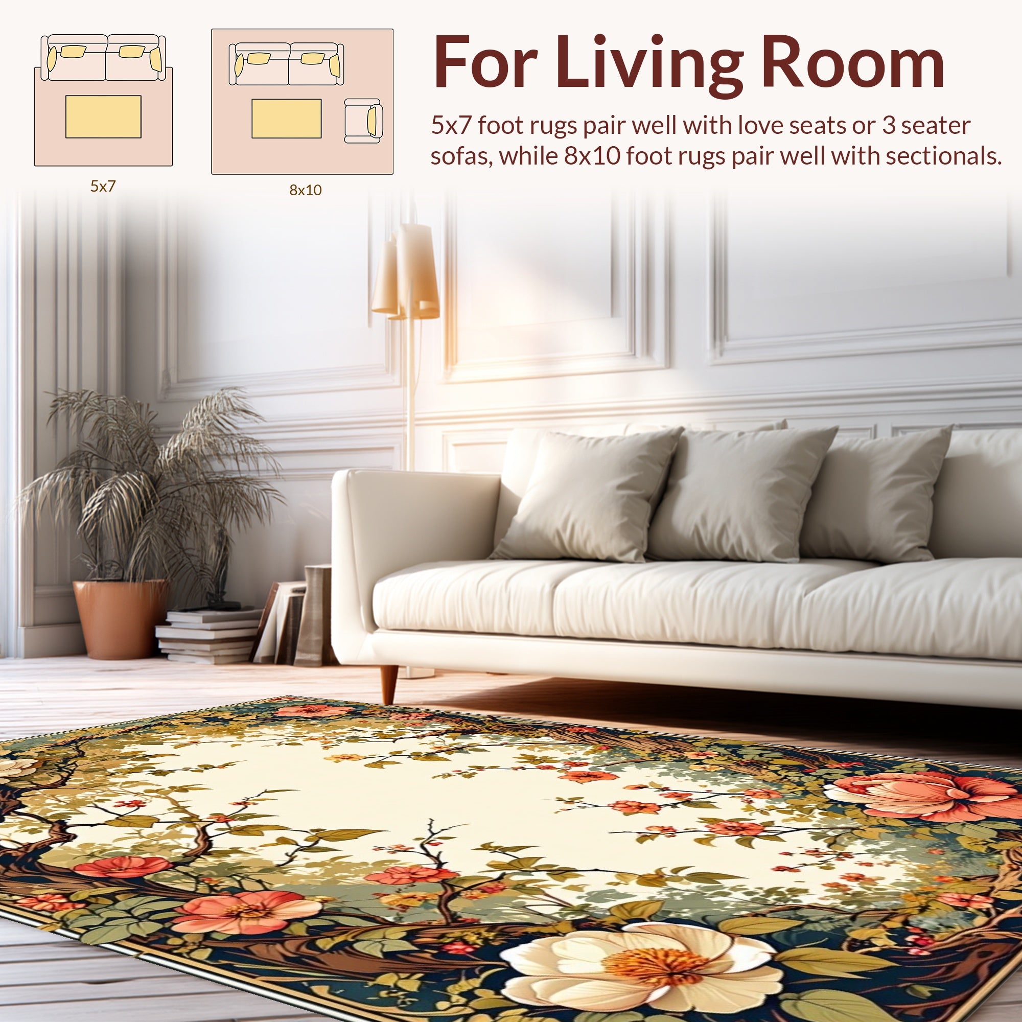 Enchanted Garden Floral Tree Canopy Rug