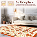 Intricate Floral Pattern With Orange Blooms Rug