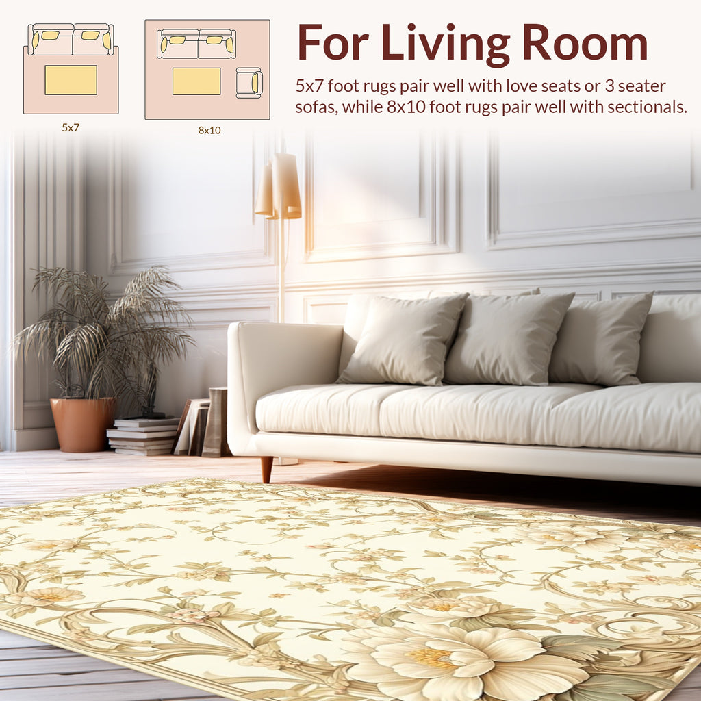 Elegant Floral Vine Pattern Rug